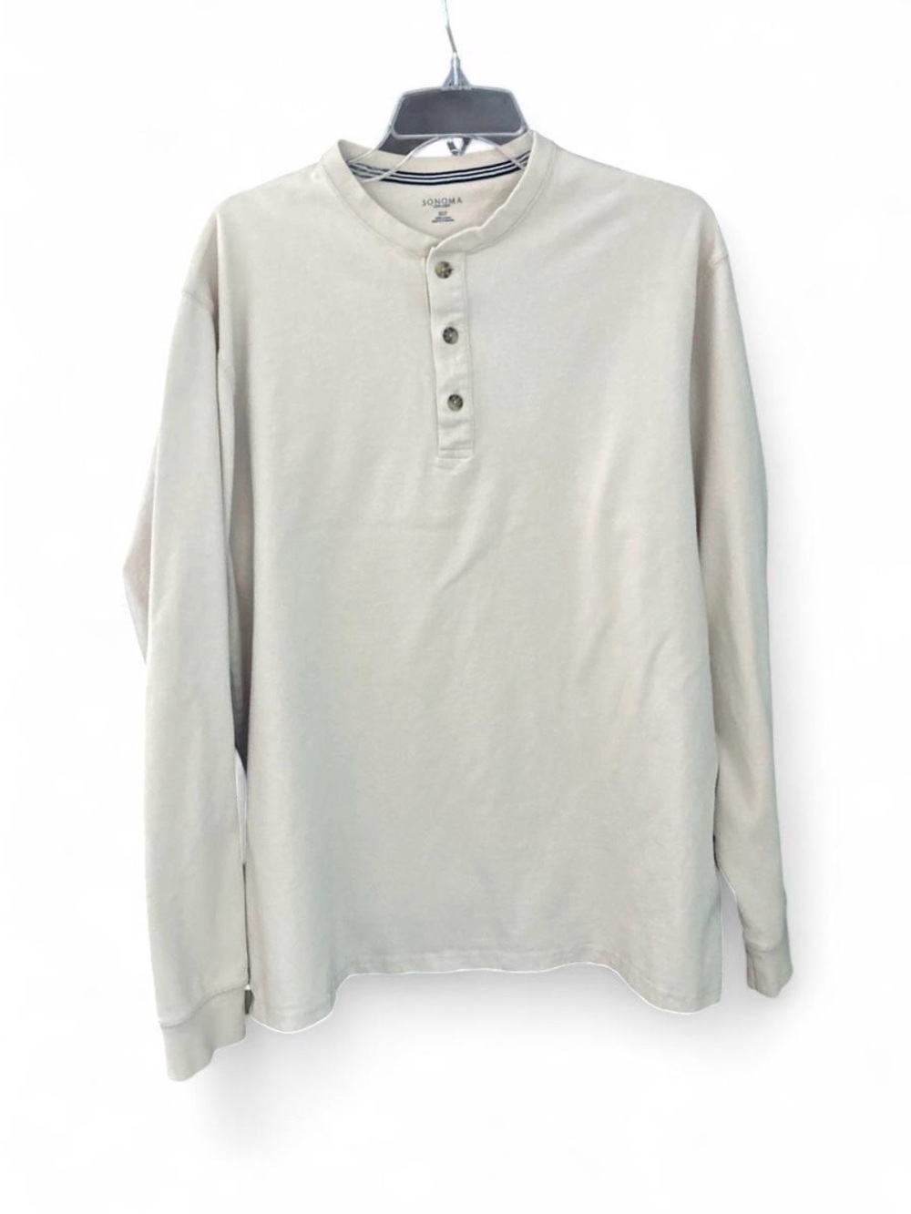 Sonoma Beige Long-Sleeve Henley Shirt - Men's